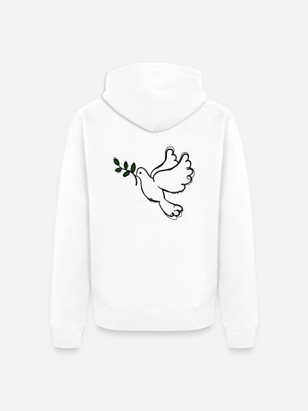 Taube des Friedens - Unisex Premium Bio Zip Hoodie - Weiß