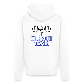 Workout Team - Unisex Premium Organic Zip Hoodie - white - Back - Thijin (182cm)