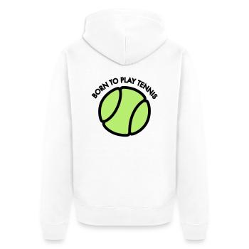 Tennis - Unisex Premium Organic Zip Hoodie - white - Back - Thijin (182cm)