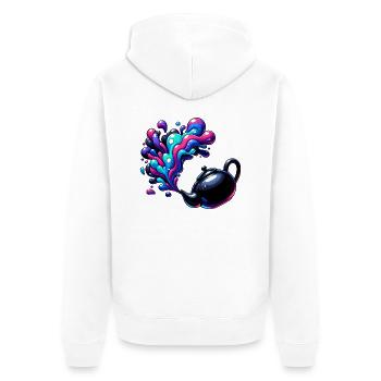 Magical Cosmic Teapot - Unisex Premium Organic Zip Hoodie - white - Back - Thijin (182cm)