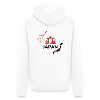 Discover the beauty of Japan - Unisex Premium Organic Zip Hoodie - white - Back - Thijin (182cm)
