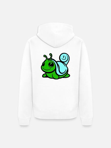 Snail Comic - Unisex Premium Organic Zip Hoodie - white