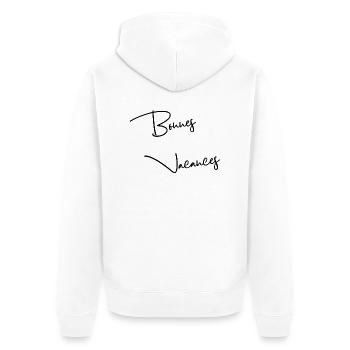 MISTRESS. THANK YOU. THANK YOU MISTRESS - Unisex Premium Organic Zip Hoodie - white - Back - Thijin (182cm)