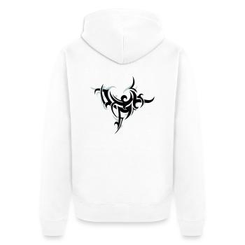 Tribal 2 - Unisex Premium Bio Zip Hoodie - Weiß - Hinten - Thijin (182cm)