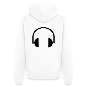 Headphones, music, Casques d'écoute, de la musique - Veste à capuche bio Premium Unisexe - blanc - Dos - Thijin (182cm)