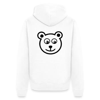 Bear - Unisex Premium Organic Zip Hoodie - white - Back - Thijin (182cm)