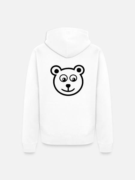 Bär - Unisex Premium Bio Zip Hoodie - Weiß