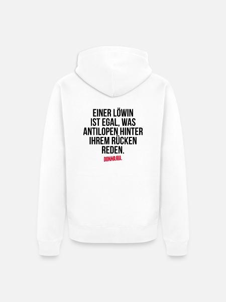 Löwin - Unisex Premium Bio Zip Hoodie - Weiß