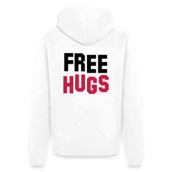 free hugs - Unisex Premium Organic Zip Hoodie - white - Back - Thijin (182cm)