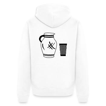 Bembel und Geripptes - Unisex Premium Bio Zip Hoodie - Weiß - Hinten - Thijin (182cm)