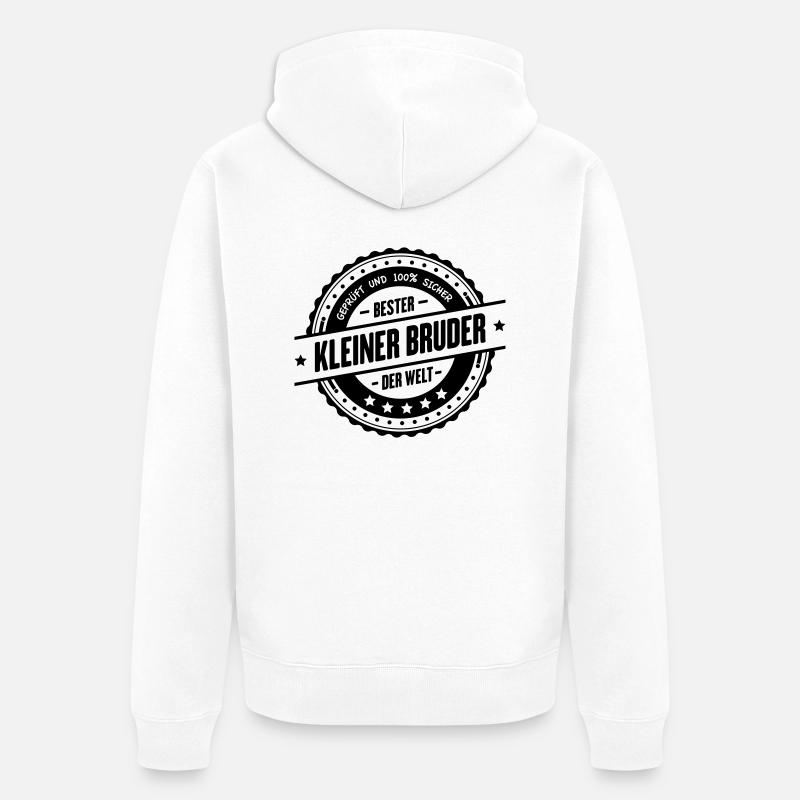 Bester kleiner Bruder - Unisex Premium Bio Zip Hoodie - Weiß