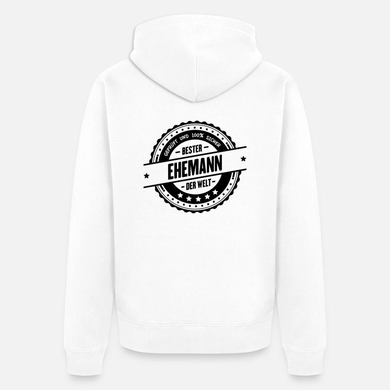 Bester Ehemann - Unisex Premium Bio Zip Hoodie - Weiß