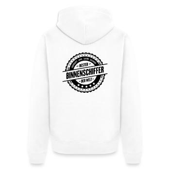 Bester Binnenschiffer - Unisex Premium Bio Zip Hoodie - Weiß - Hinten - Thijin (182cm)