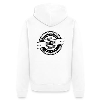Bester Diakon - Unisex Premium Bio Zip Hoodie - Weiß - Hinten - Thijin (182cm)