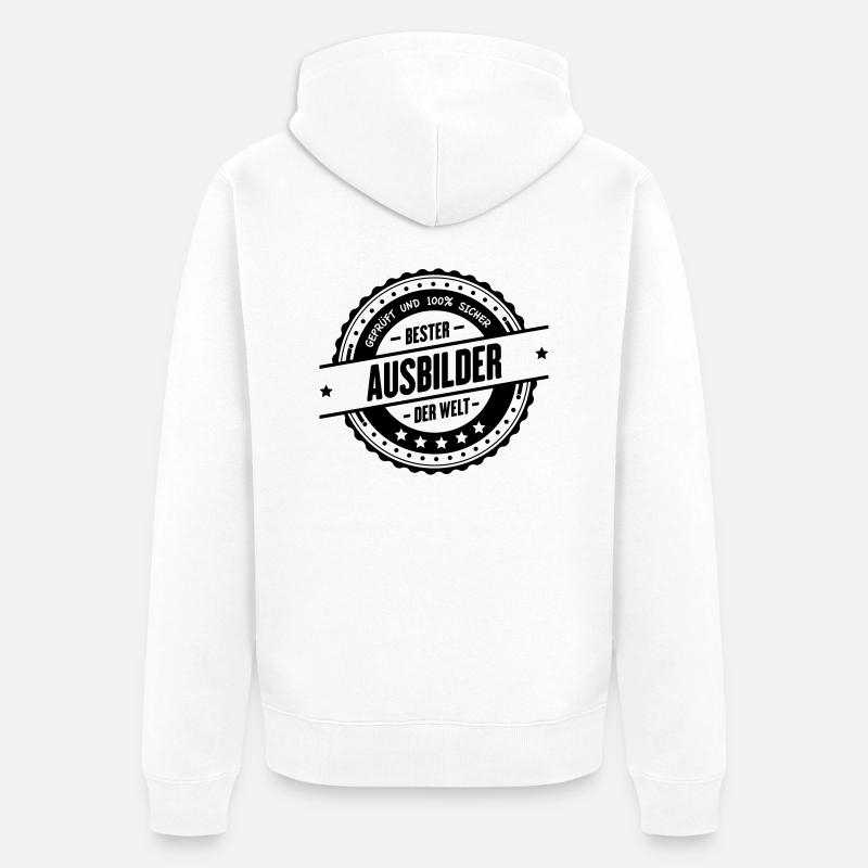 Bester Ausbilder - Unisex Premium Bio Zip Hoodie - Weiß