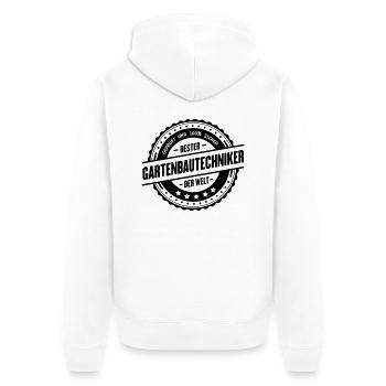 Bester Gartenbautechniker - Unisex Premium Bio Zip Hoodie - Weiß - Hinten - Thijin (182cm)