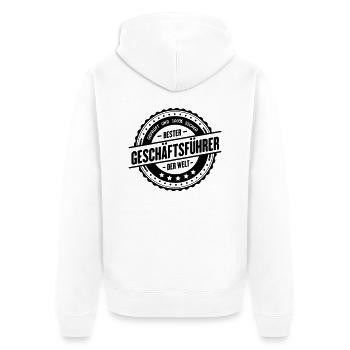 Bester Geschäftsführer - Unisex Premium Bio Zip Hoodie - Weiß - Hinten - Thijin (182cm)