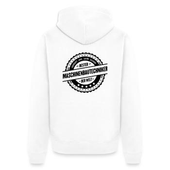 Maschinenbautechniker - Unisex Premium Bio Zip Hoodie - Weiß - Hinten - Thijin (182cm)