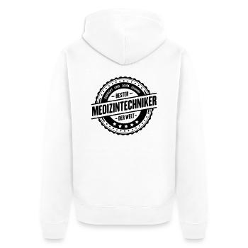 Bester Medizintechniker - Unisex Premium Bio Zip Hoodie - Weiß - Hinten - Thijin (182cm)
