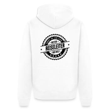 Bester Reiseleiter - Unisex Premium Bio Zip Hoodie - Weiß - Hinten - Thijin (182cm)