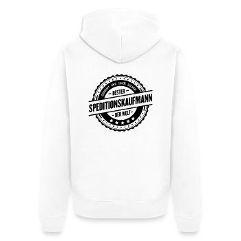 Bester Speditionskaufmann - Unisex Premium Bio Zip Hoodie - Weiß - Hinten - Thijin (182cm)