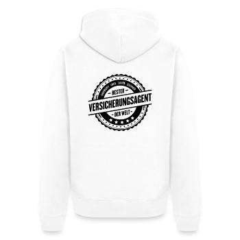 Bester Versicherungsagent - Unisex Premium Bio Zip Hoodie - Weiß - Hinten - Thijin (182cm)