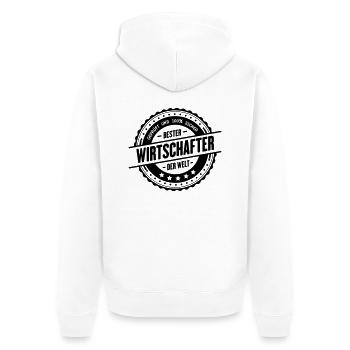 Bester Wirtschafter - Unisex Premium Bio Zip Hoodie - Weiß - Hinten - Thijin (182cm)