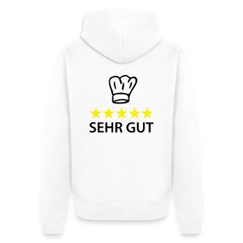 sehr gut koch - Unisex Premium Organic Zip Hoodie - white - Back - Thijin (182cm)