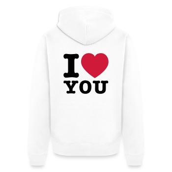 I Love You 2 - Unisex Premium Bio Zip Hoodie - Weiß - Hinten - Thijin (182cm)