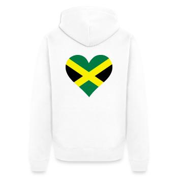 Ein Herz für Jamaika - Unisex Premium Bio Zip Hoodie - Weiß - Hinten - Thijin (182cm)