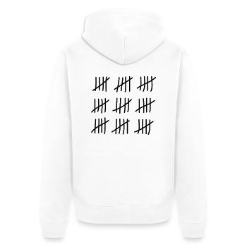 tage_zaehlen_45 - Unisex Premium Bio Zip Hoodie - Weiß - Hinten - Thijin (182cm)