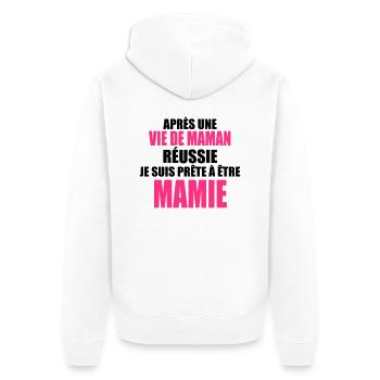 Je suis prête á être mamie - Veste à capuche bio Premium Unisexe - blanc - Dos - Thijin (182cm)