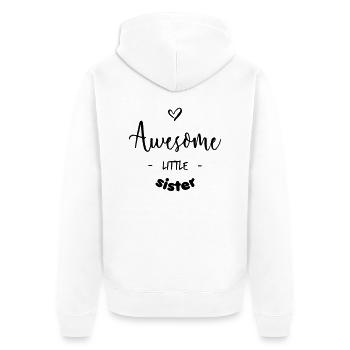 Awesome Little Sister - Unisex Premium Organic Zip Hoodie - white - Back - Thijin (182cm)