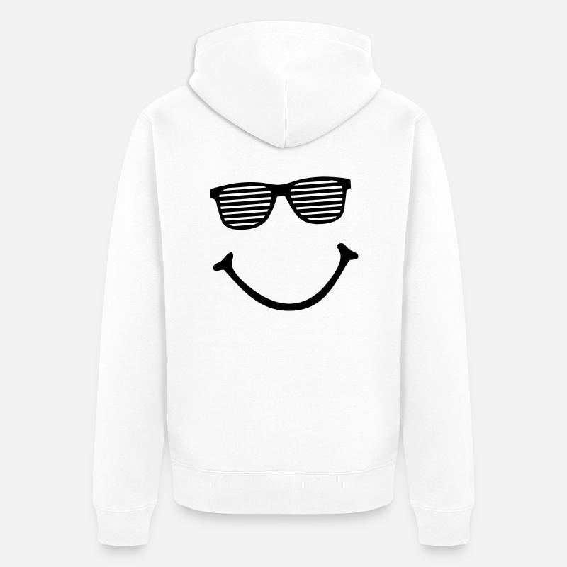smiley - Veste à capuche bio Premium Unisexe - blanc