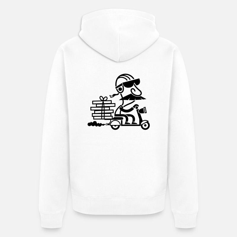 Pizza Delivery - Veste à capuche bio Premium Unisexe - blanc