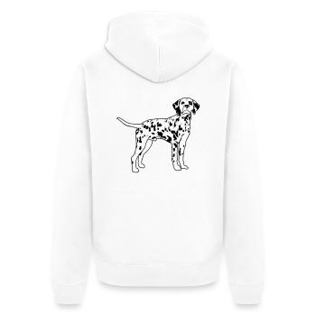 Dalmatien de - Veste à capuche bio Premium Unisexe - blanc - Dos - Thijin (182cm)