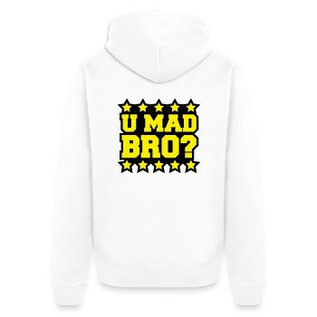 u_mad_bro_c2 - Veste à capuche bio Premium Unisexe - blanc - Dos - Thijin (182cm)