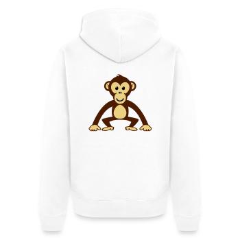 monkey__f3 - Unisex Premium Bio Zip Hoodie - Weiß - Hinten - Thijin (182cm)