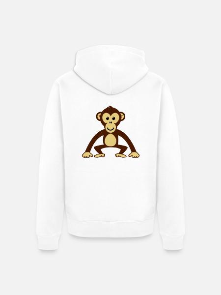 monkey__f3 - Unisex Premium Bio Zip Hoodie - Weiß