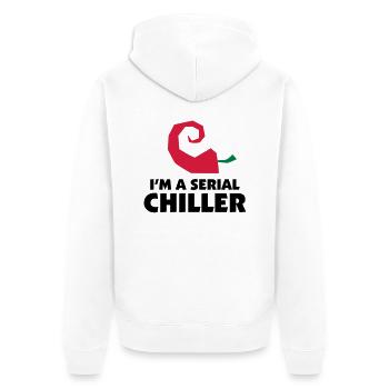 I'm a Serial Chiller - Unisex Premium Bio Zip Hoodie - Weiß - Hinten - Thijin (182cm)