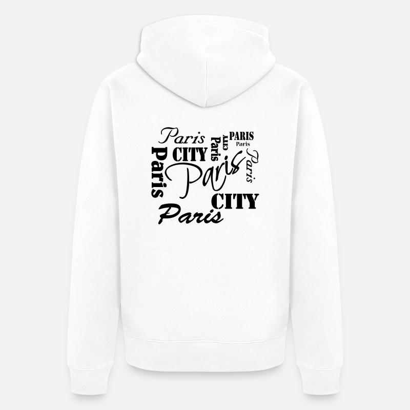 Paris - Veste à capuche bio Premium Unisexe - blanc