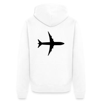 Plane - Unisex Premium Bio Zip Hoodie - Weiß - Hinten - Thijin (182cm)