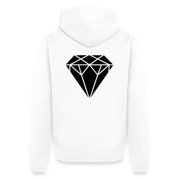 Diamant - Unisex Premium Bio Zip Hoodie - Weiß - Hinten - Thijin (182cm)
