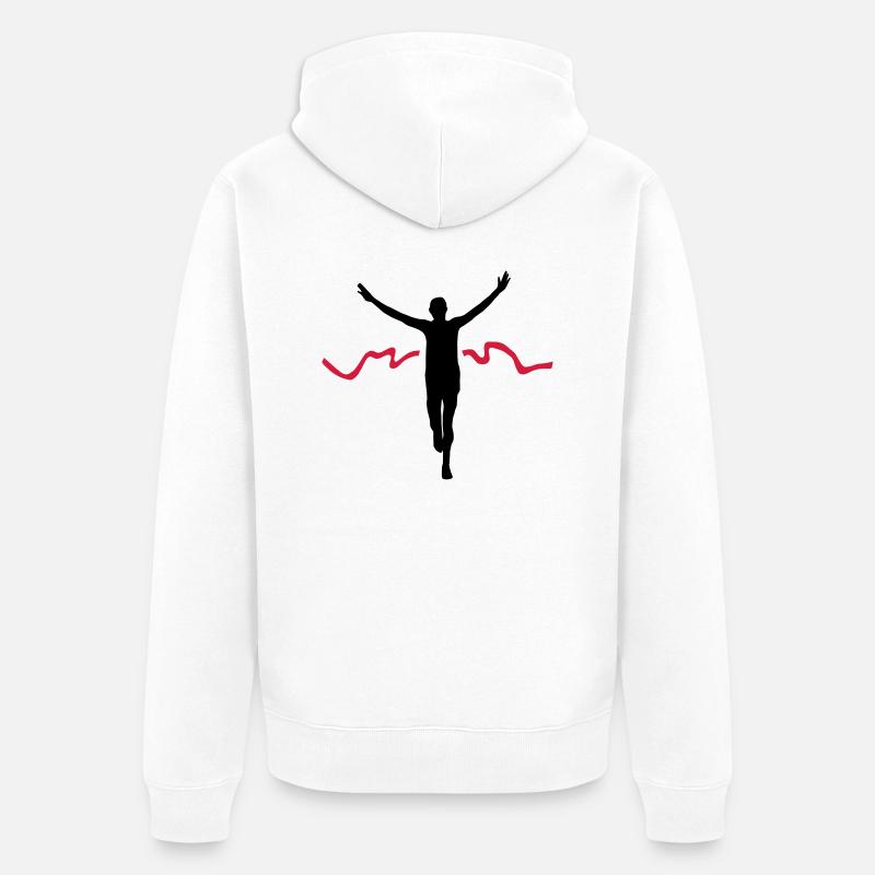 Runner Winner - Finisher - Silhouette - Veste à capuche bio Premium Unisexe - blanc