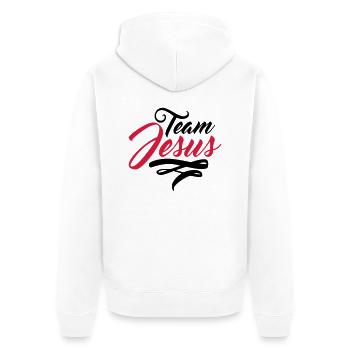 lettrage symbole de la croix copains de l'équipage - Veste à capuche bio Premium Unisexe - blanc - Dos - Thijin (182cm)