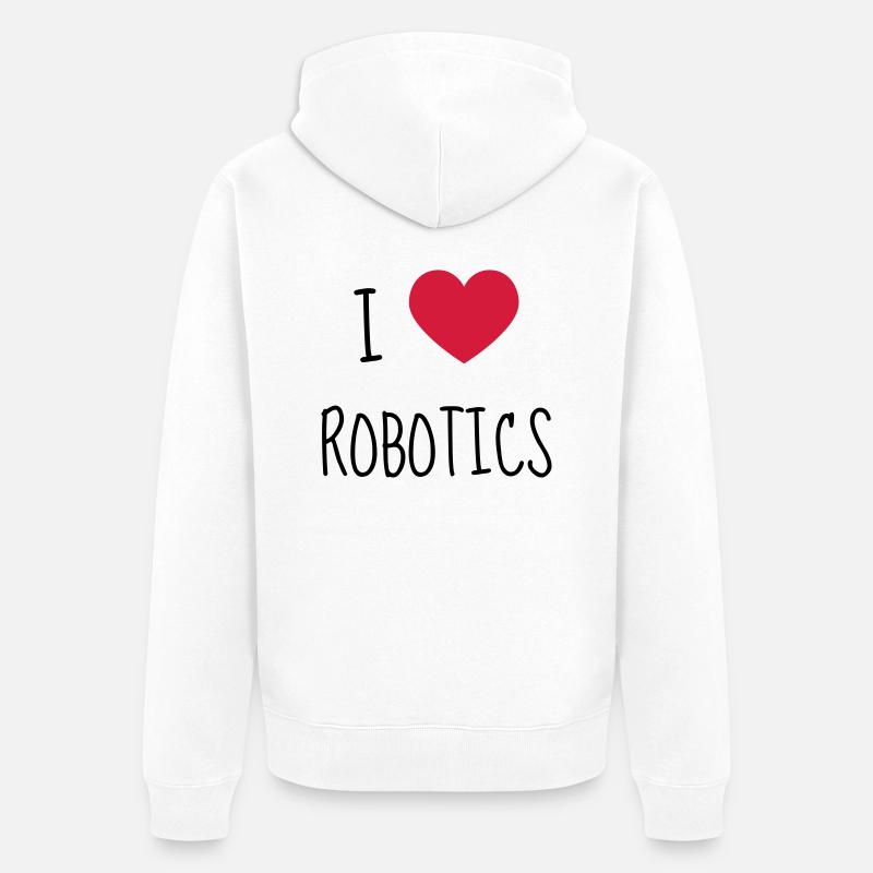 Robotik / Roboter / Robot / Robotics - Unisex Premium Bio Zip Hoodie - Weiß