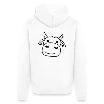 taureau vache visage tête petite - Veste à capuche bio Premium Unisexe - blanc - Dos - Thijin (182cm)