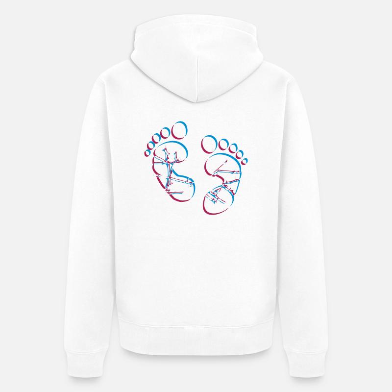 2 couleurs bébé - Veste à capuche bio Premium Unisexe - blanc