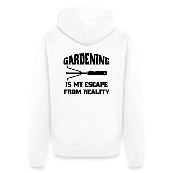 Garten Geschenk Gärtner Obstgarten Hobbygärtner - Unisex Premium Bio Zip Hoodie - Weiß - Hinten - Thijin (182cm)
