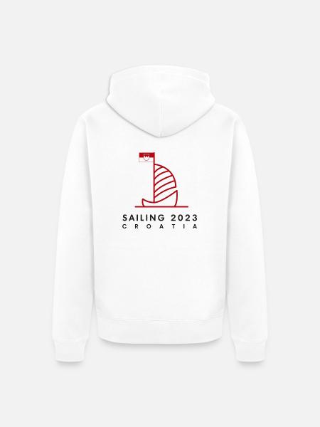 Sailing Croatia 2023 - Unisex Premium Bio Zip Hoodie - Weiß